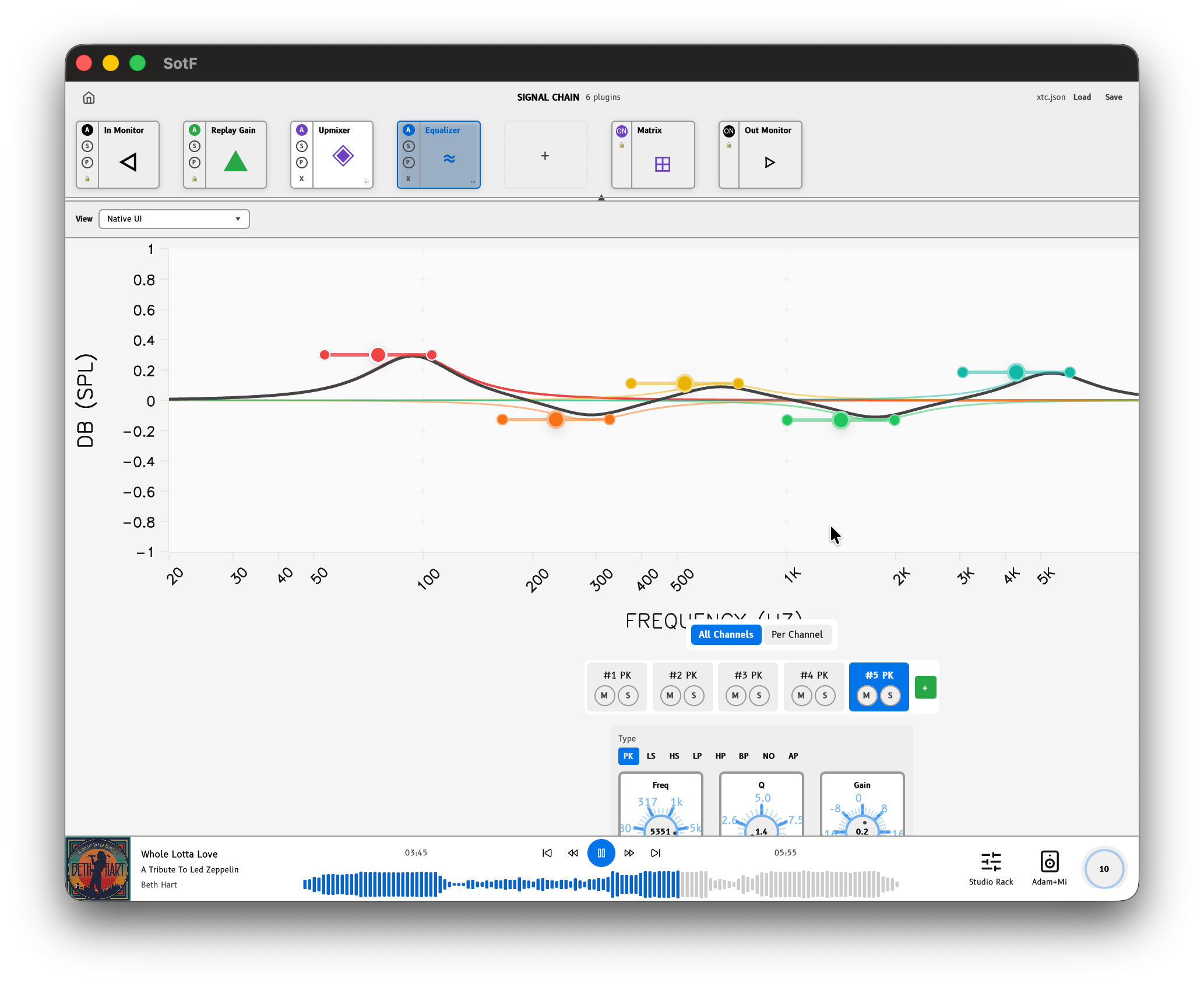 SotF Desktop — parametric EQ