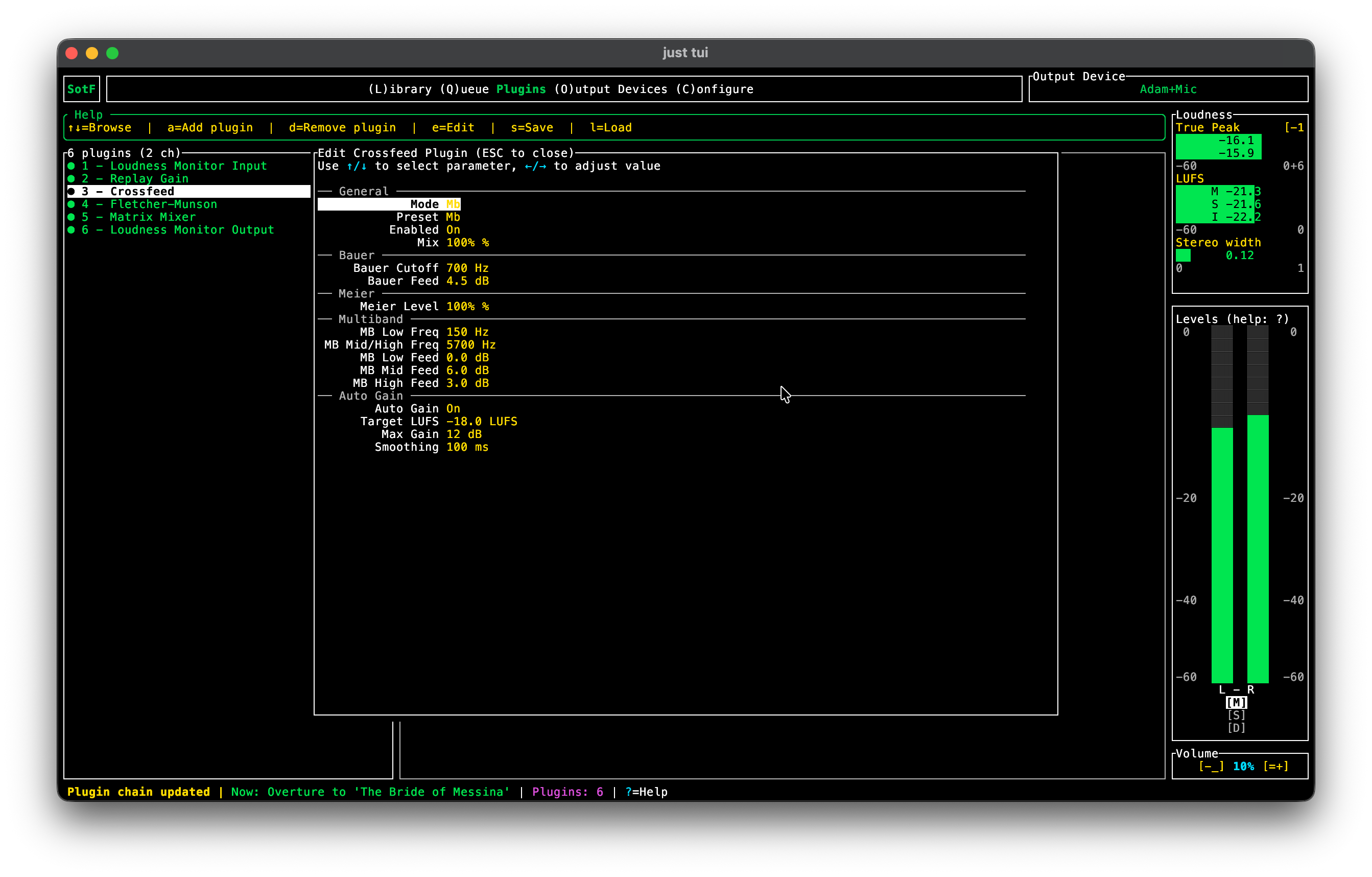 SotF Terminal — headphone EQ