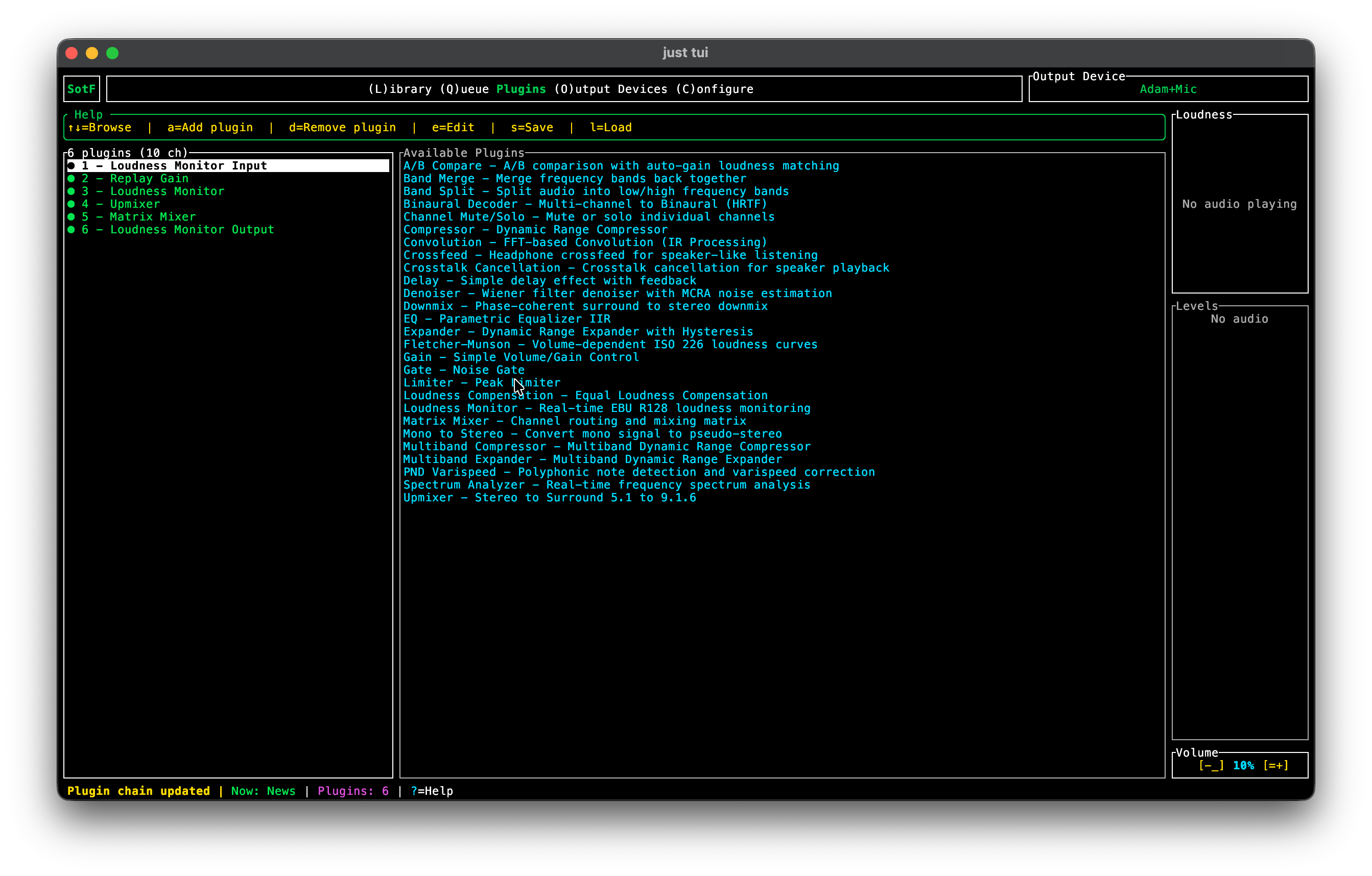 SotF Terminal — plugin chain