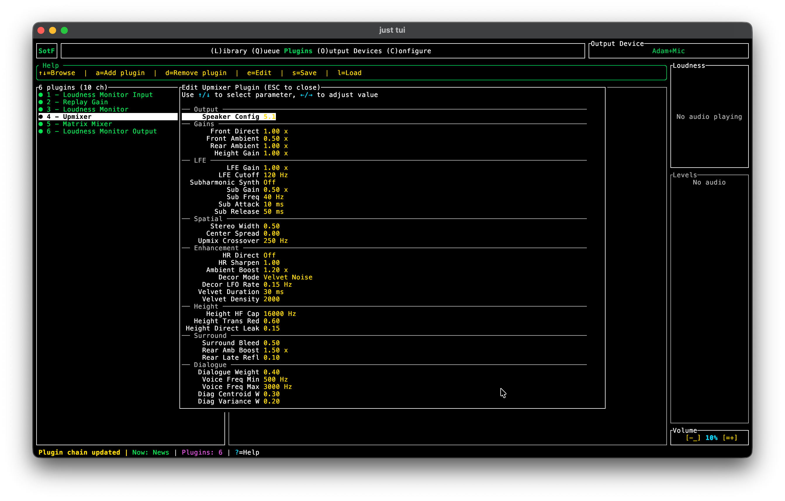 SotF Terminal — upmixer plugin