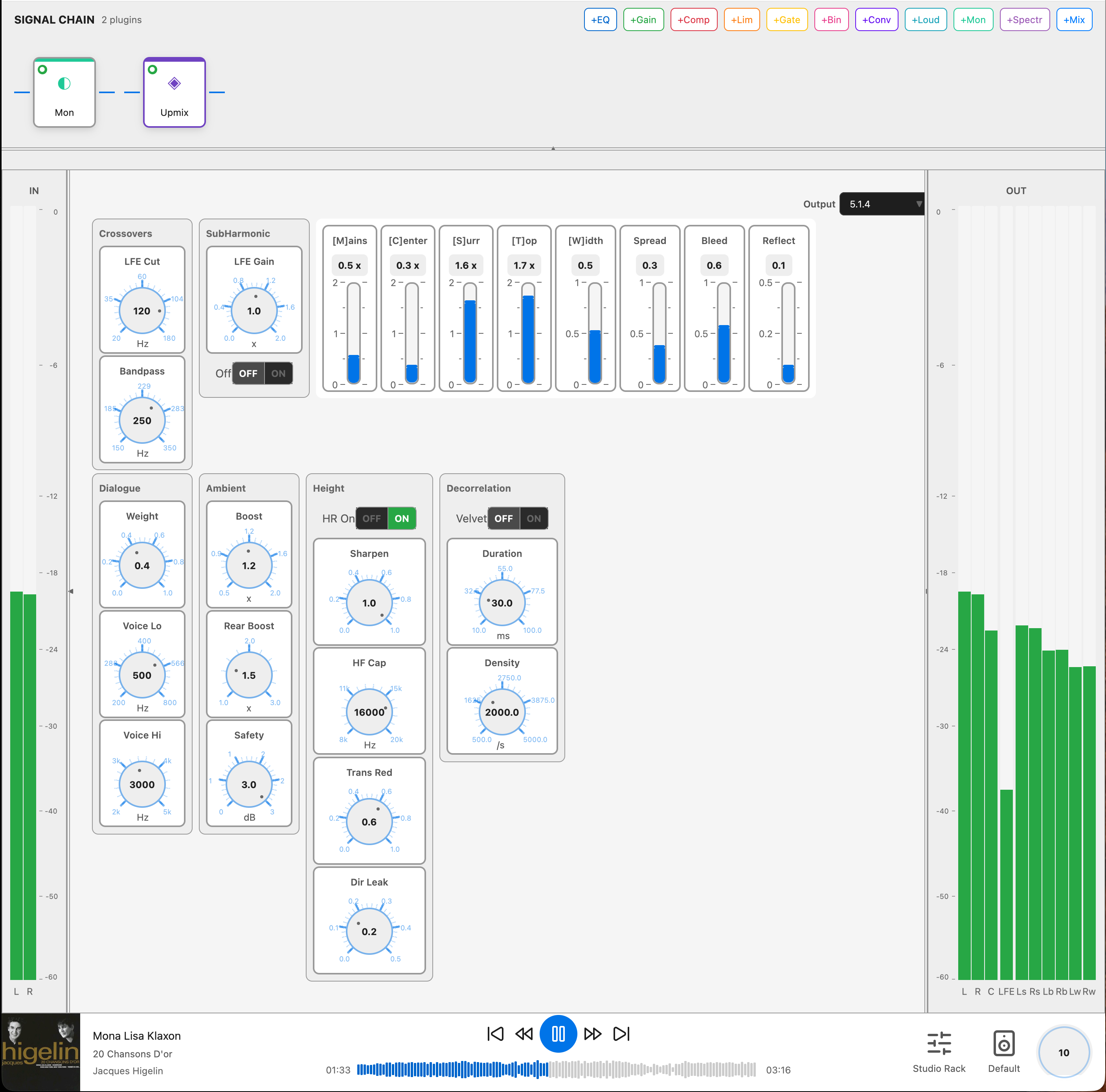 SotF upmixer plugin rack
